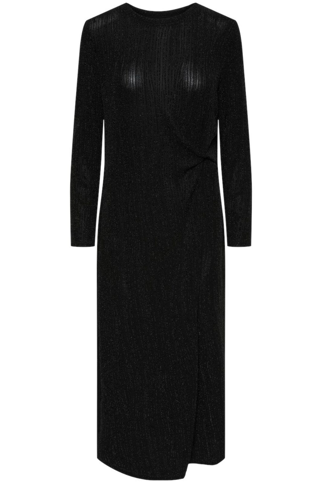 Pieces - Pcrenata Ls Knot Dress - 4601097 Black Kjoler 