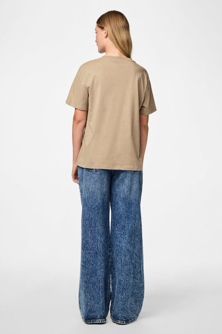 Pieces - Pcria Ss Solid Tee - 4280158 Silver Mink