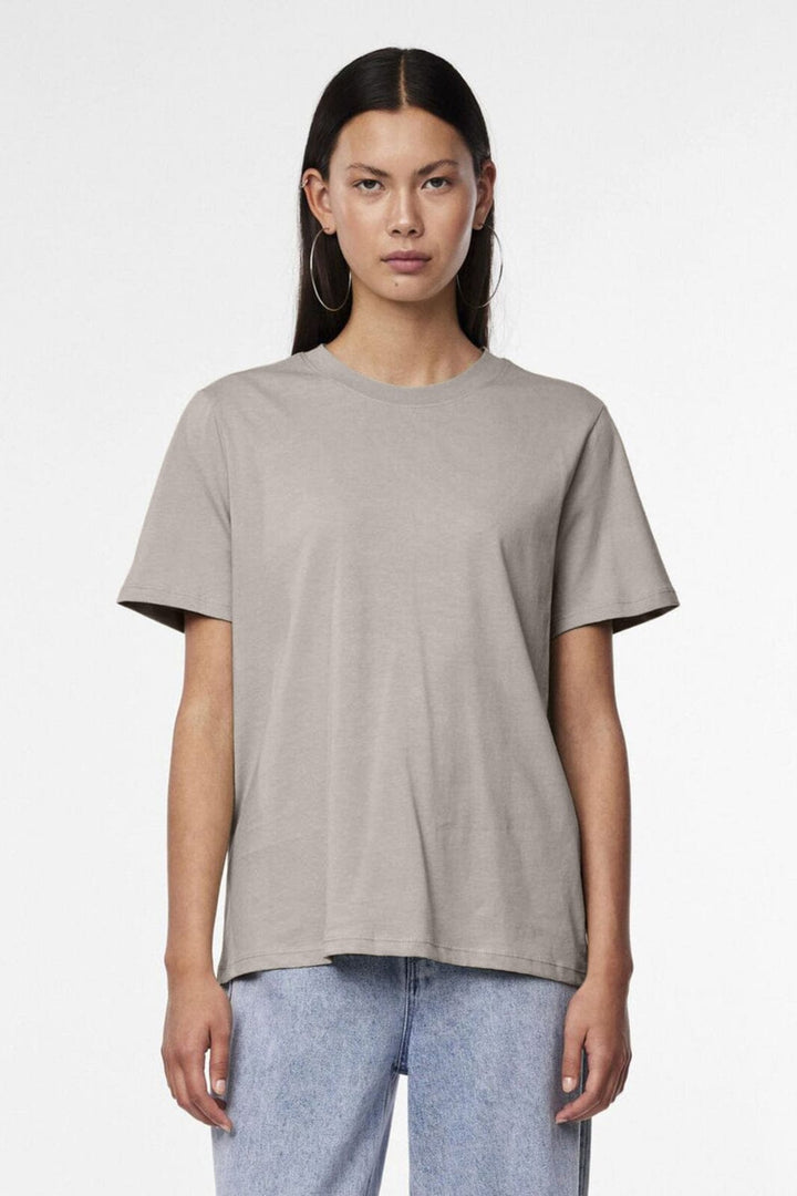 Pieces - Pcria Ss Solid Tee - 4557772 Silver Gray