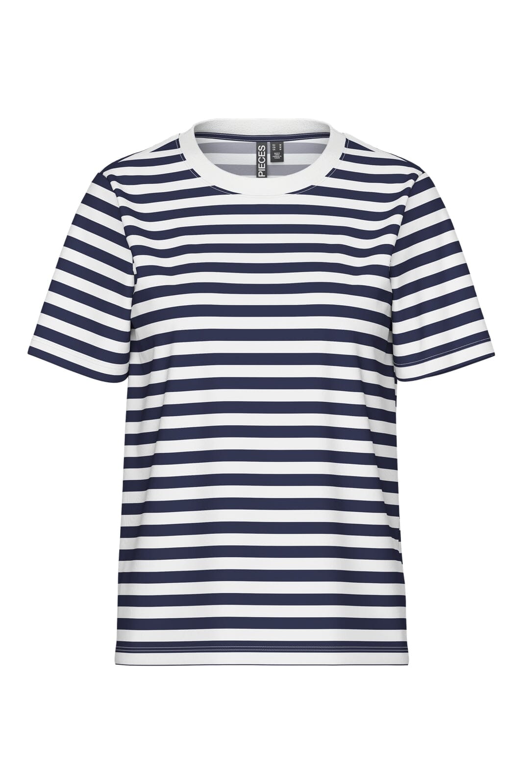 Pieces - Pcria Ss Tee Stripes - 4857334 Maritime Blue Bright White T-shirts 