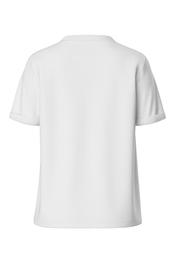 Pieces - Pcria Ss V-Neck Solid Tee - 3783301 Bright White