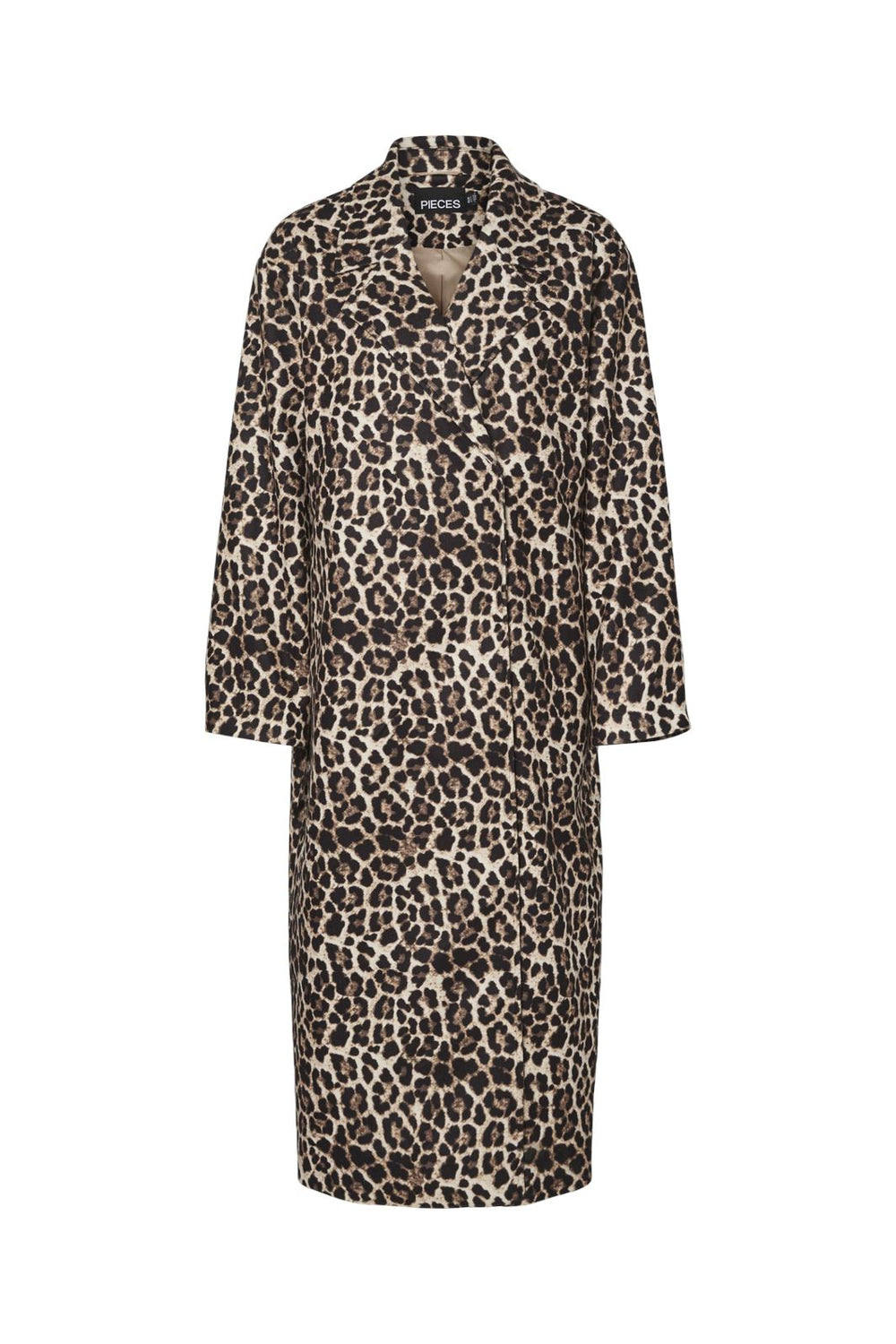 Pieces - Pcsavannah Ls Long Leo Coat Fsy - 4747728 Black Leo