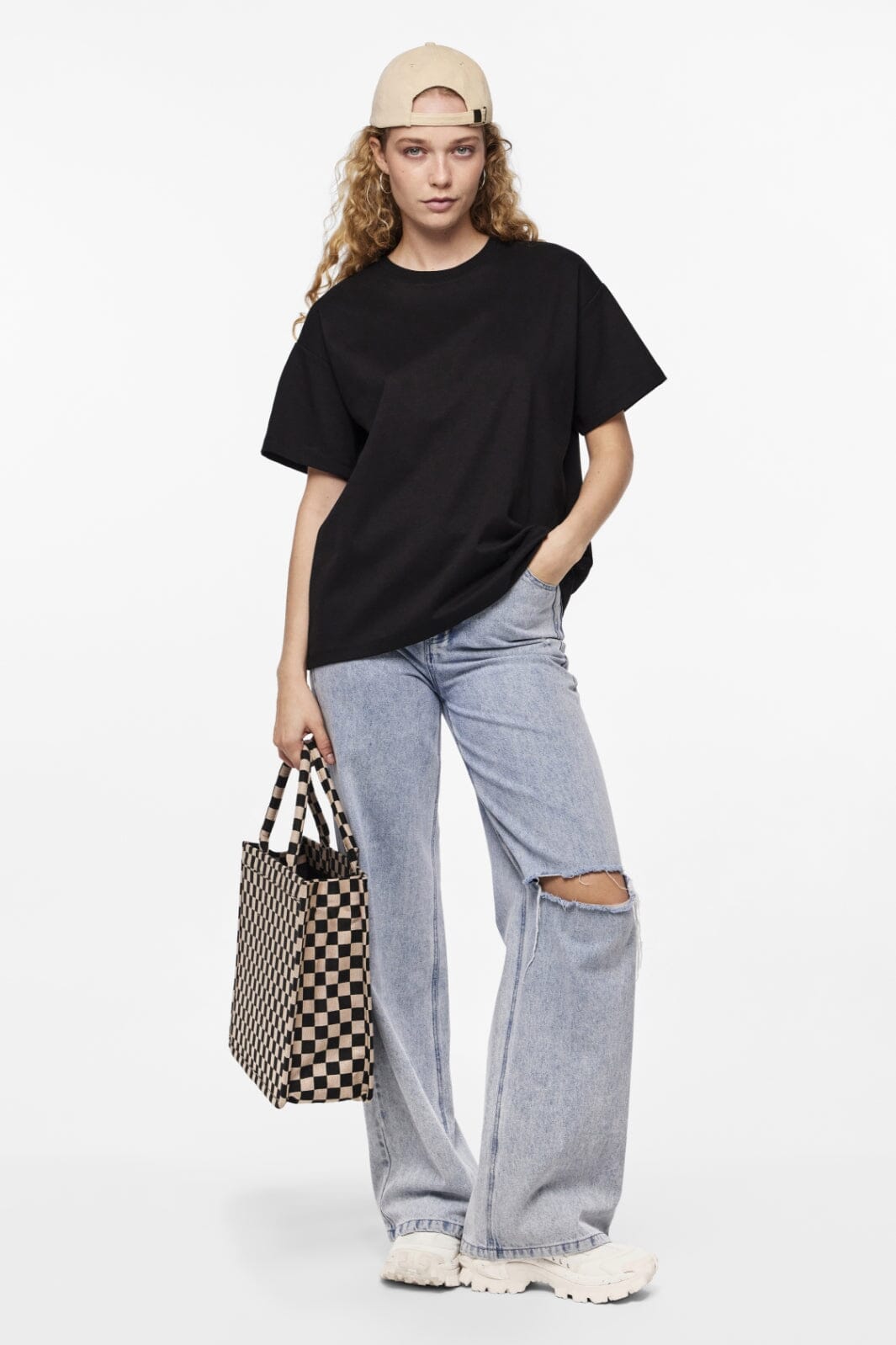 Pieces - Pcskylar Ss Oversized Tee - 4413261 Black T-shirts 