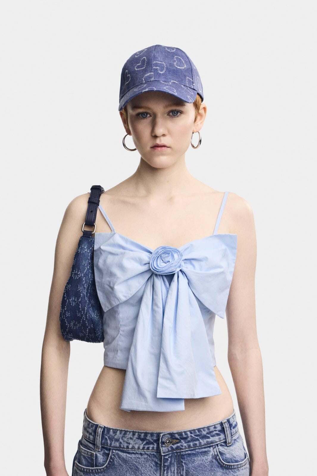 Pieces - Pcsofia Strap Bow Crop Top - 4666330 Nantucket Breeze Toppe 