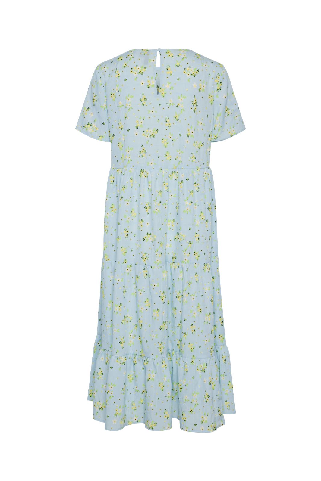 Pieces - Pcstella Ss O-Neck Midi Dress - 4625014 Nantucket Breeze White Flower