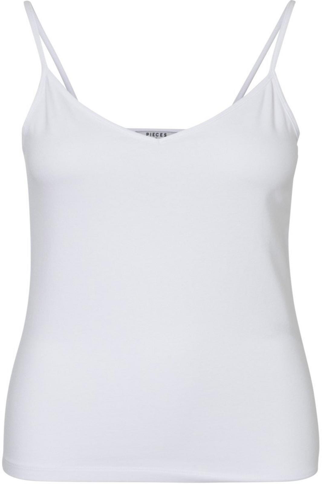 PIECES - Sirene Singlet - Bright White Toppe 