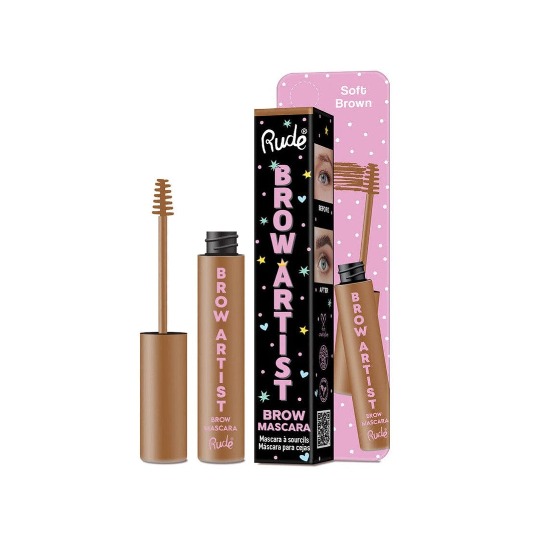 Rude Cosmetics - Brow Artist Brow Mascara - Soft Brown - Øjenbryn 