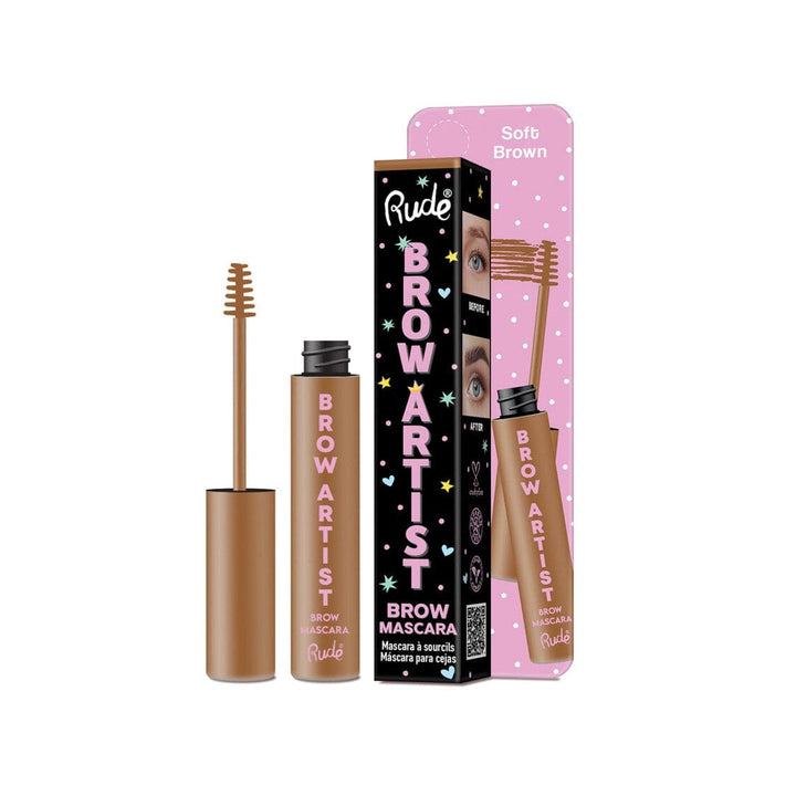 Rude Cosmetics - Brow Artist Brow Mascara - Soft Brown - Øjenbryn 