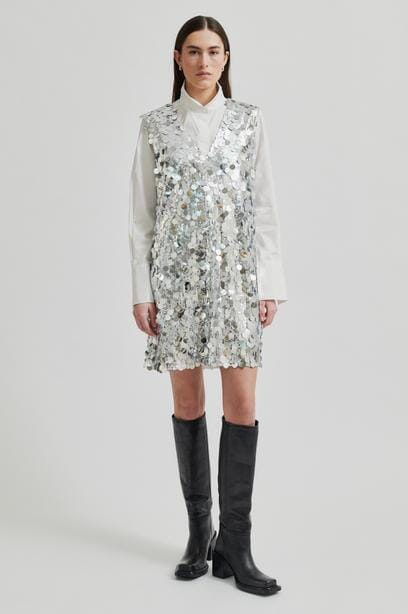 Second Female - Audra Dress 59182 - Silver Kjoler 