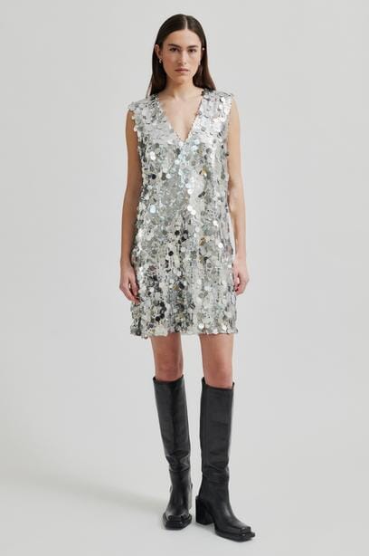 Second Female - Audra Dress 59182 - Silver Kjoler 