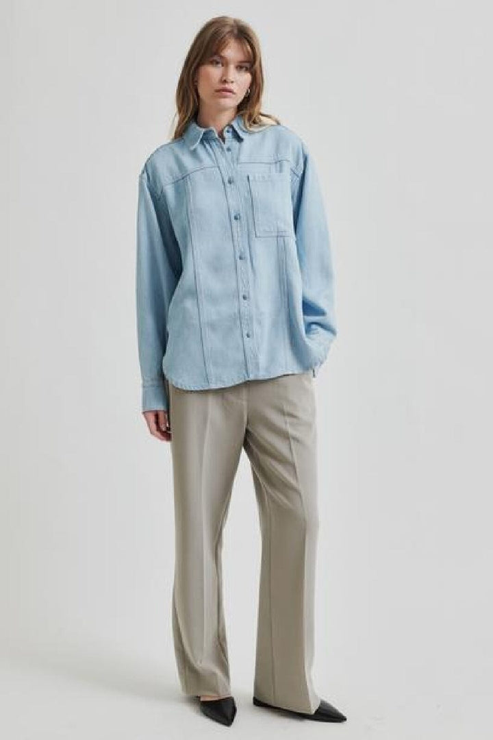 Second Female - Irvin Denim Shirt 59285 - Light blue denim