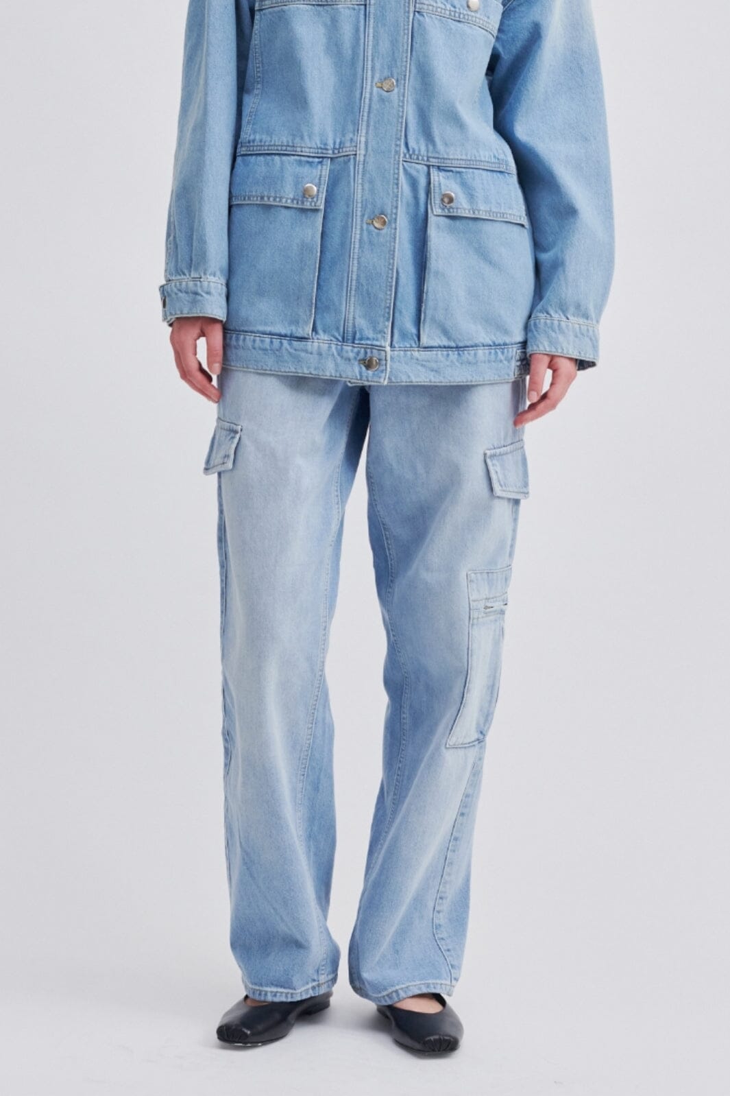 Second Female - Sandja Cargo Trousers - Denim Blue Bukser 