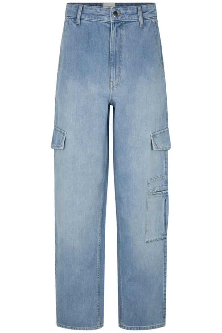 Second Female - Sandja Cargo Trousers - Denim Blue Bukser 