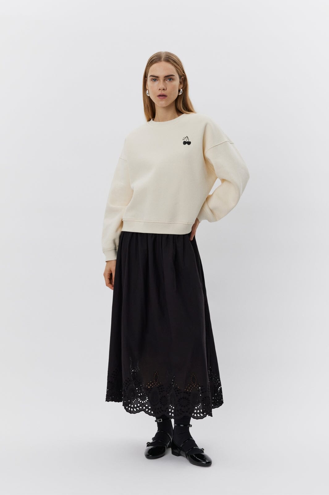 Sofie Schnoor - Elisw Sweatshirt S251420 - 0109 - Off White Sweatshirts 