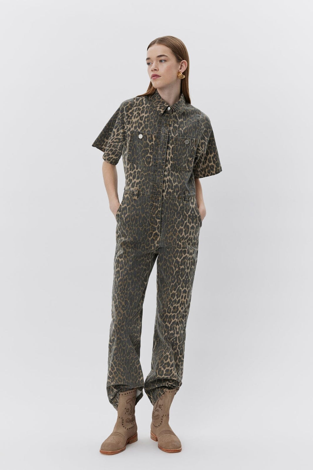 Sofie Schnoor - Wilmasw Jumpsuit S251426 - 9086 - Light Brown Leopard Buksedragter 