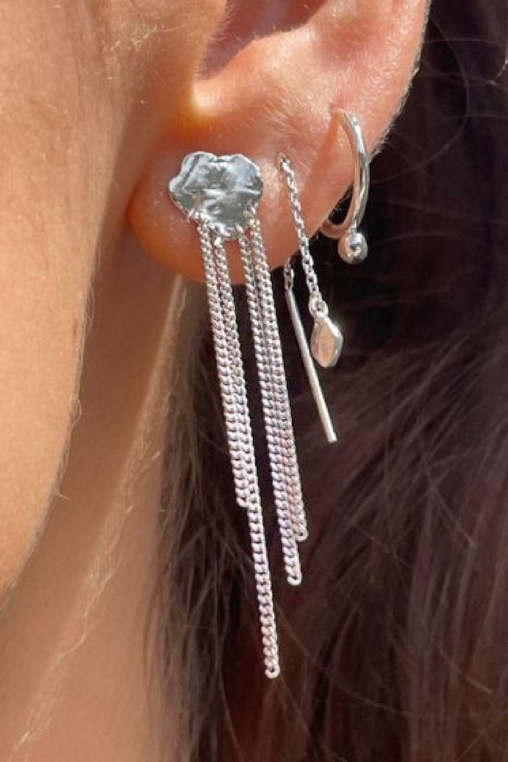 Stine A - Tout Petit Disco Ball Earring Silver - Single - 1349-00-S Øreringe 