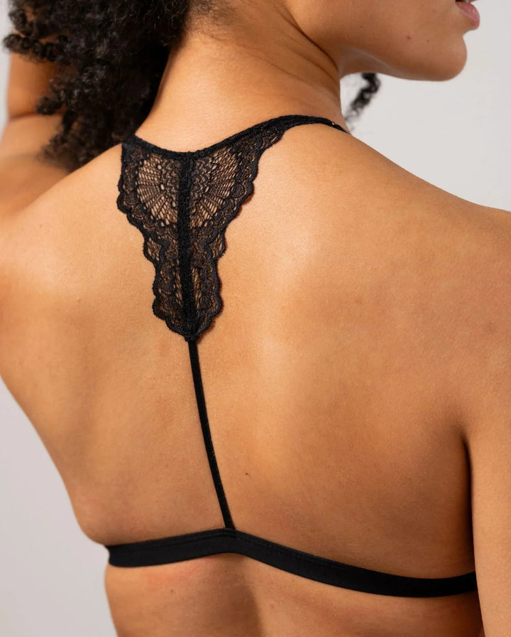 Understatement Underwear - Lace Racerback Triangle Bralette - Black Undertøj 