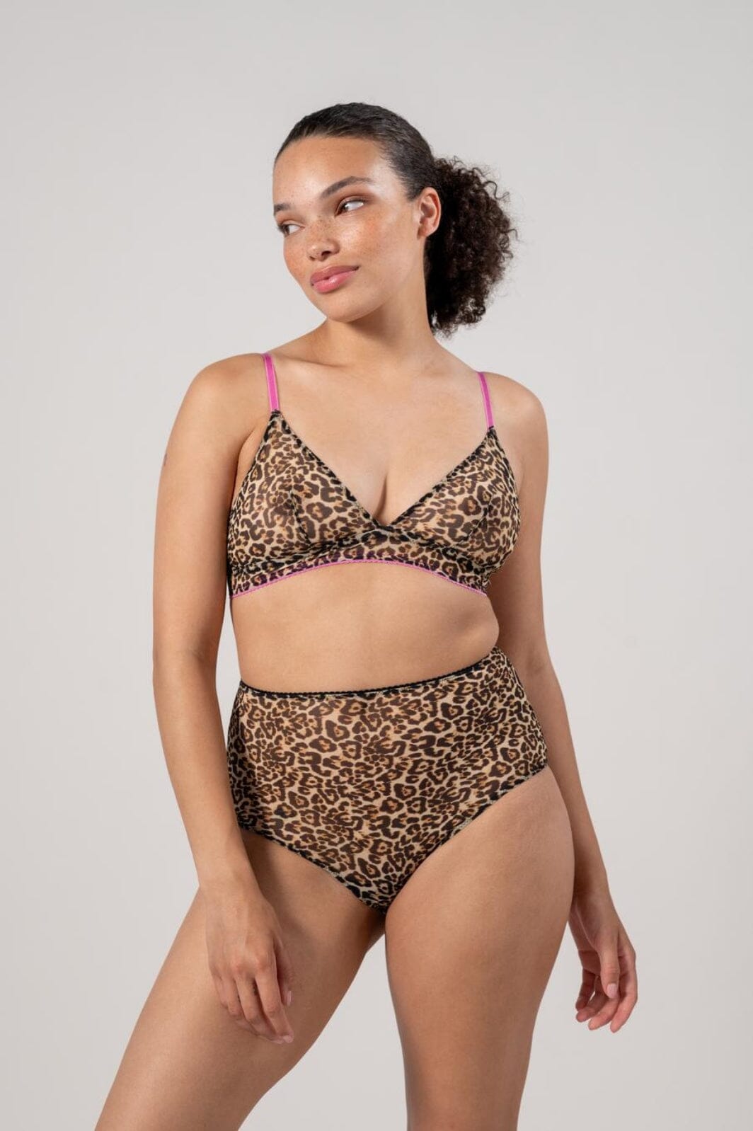 Understatement Underwear - Mesh Highwaist Briefs - Leopard Trusser 