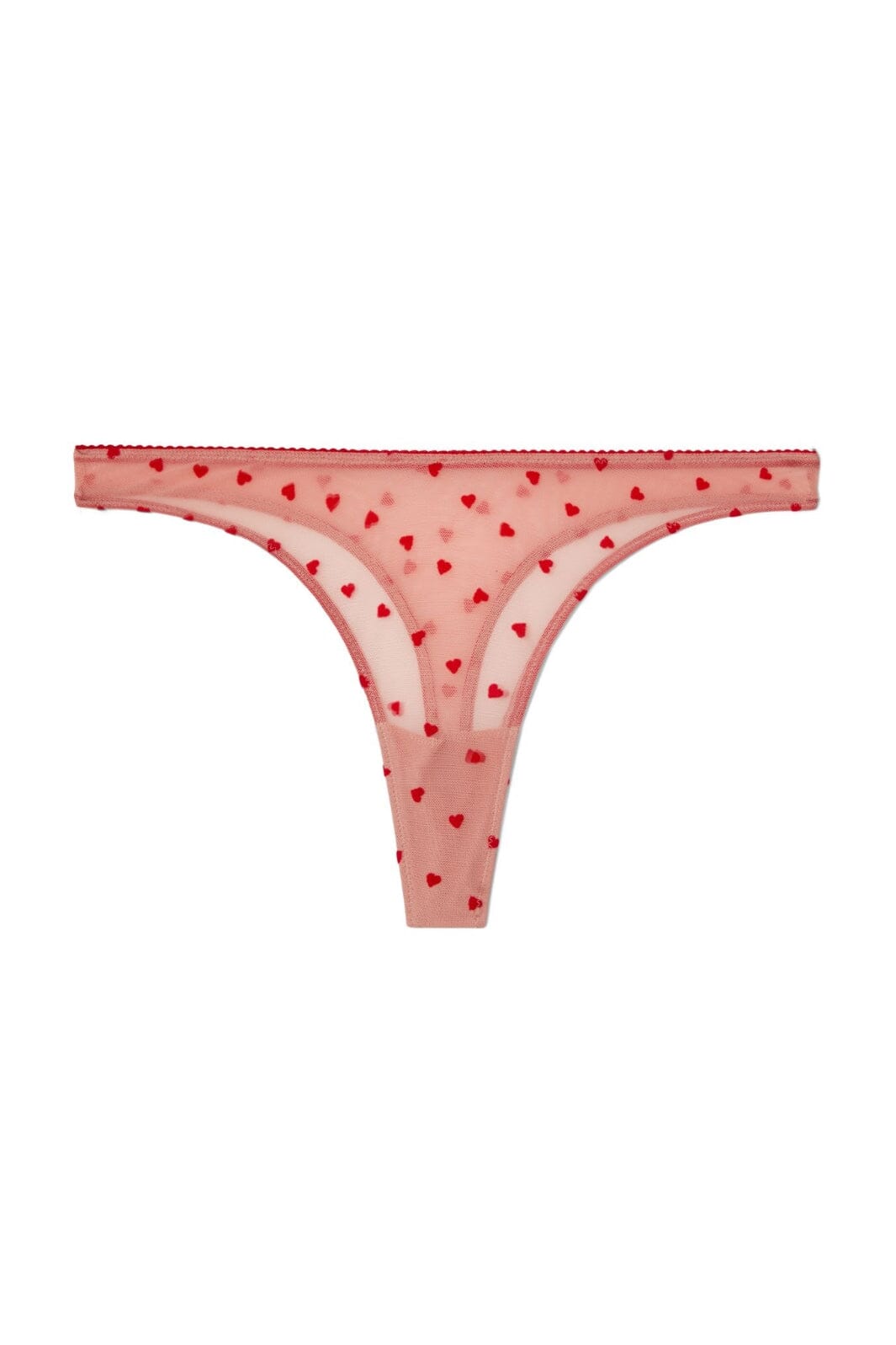 Understatement Underwear - Mesh Thong - Pale Pink/Deep Red Underbukser 