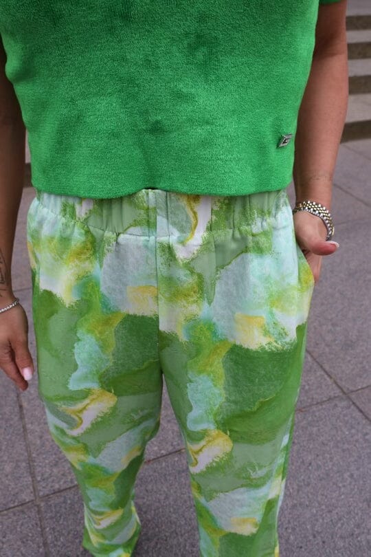 Valentin Studio - Comfy Batik Pants - Green Bukser 