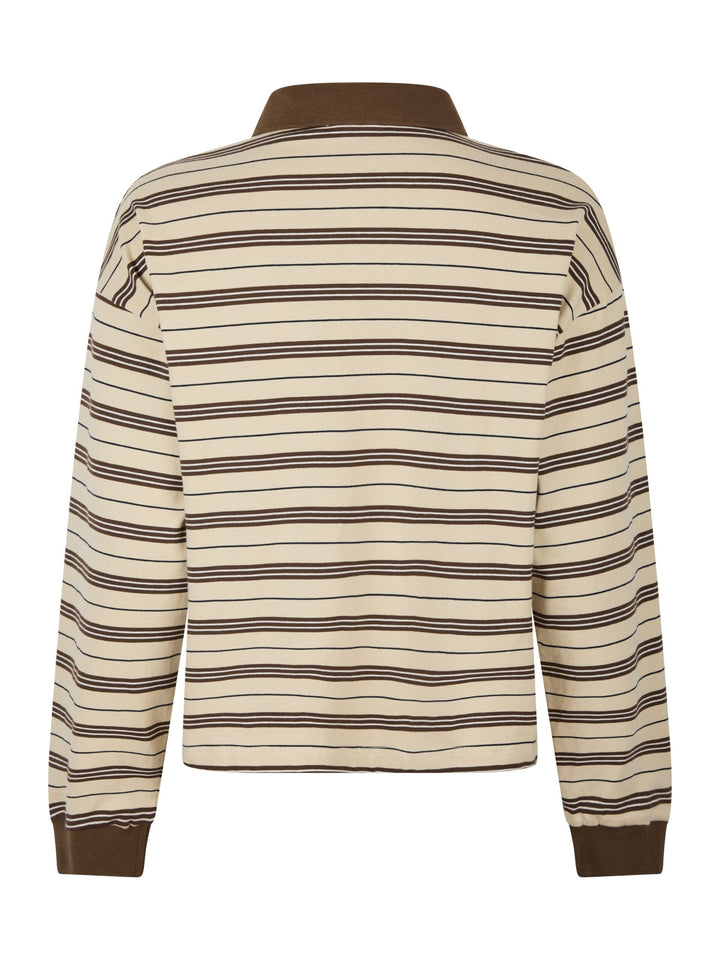 Valentin Studio - Polo Stripe Blouse Ivory - Ivory Bluser 