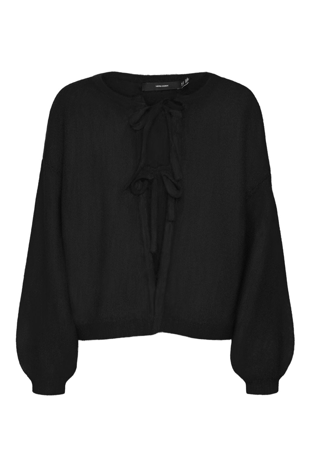 Vero Moda - Vmbow Ls O-Neck Tie Cardigan - 4642024 Black