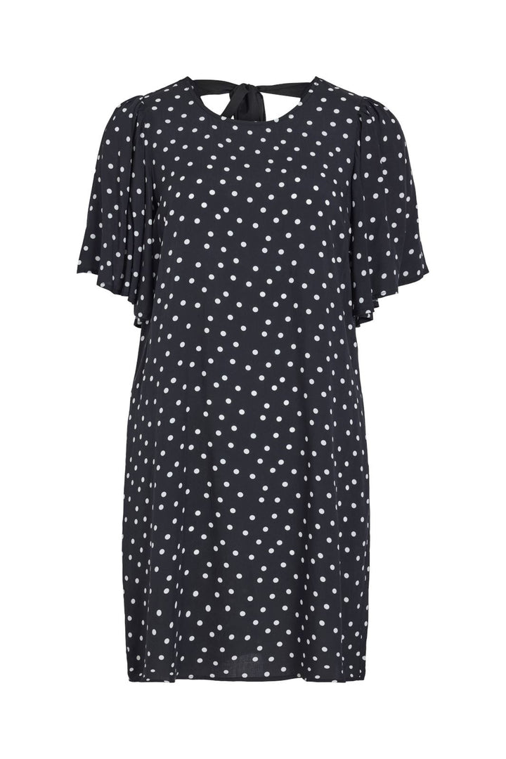 Vila - Vidolna 2/4 O-Neck Dress - 4710031 Black Cloud Dancer Dots