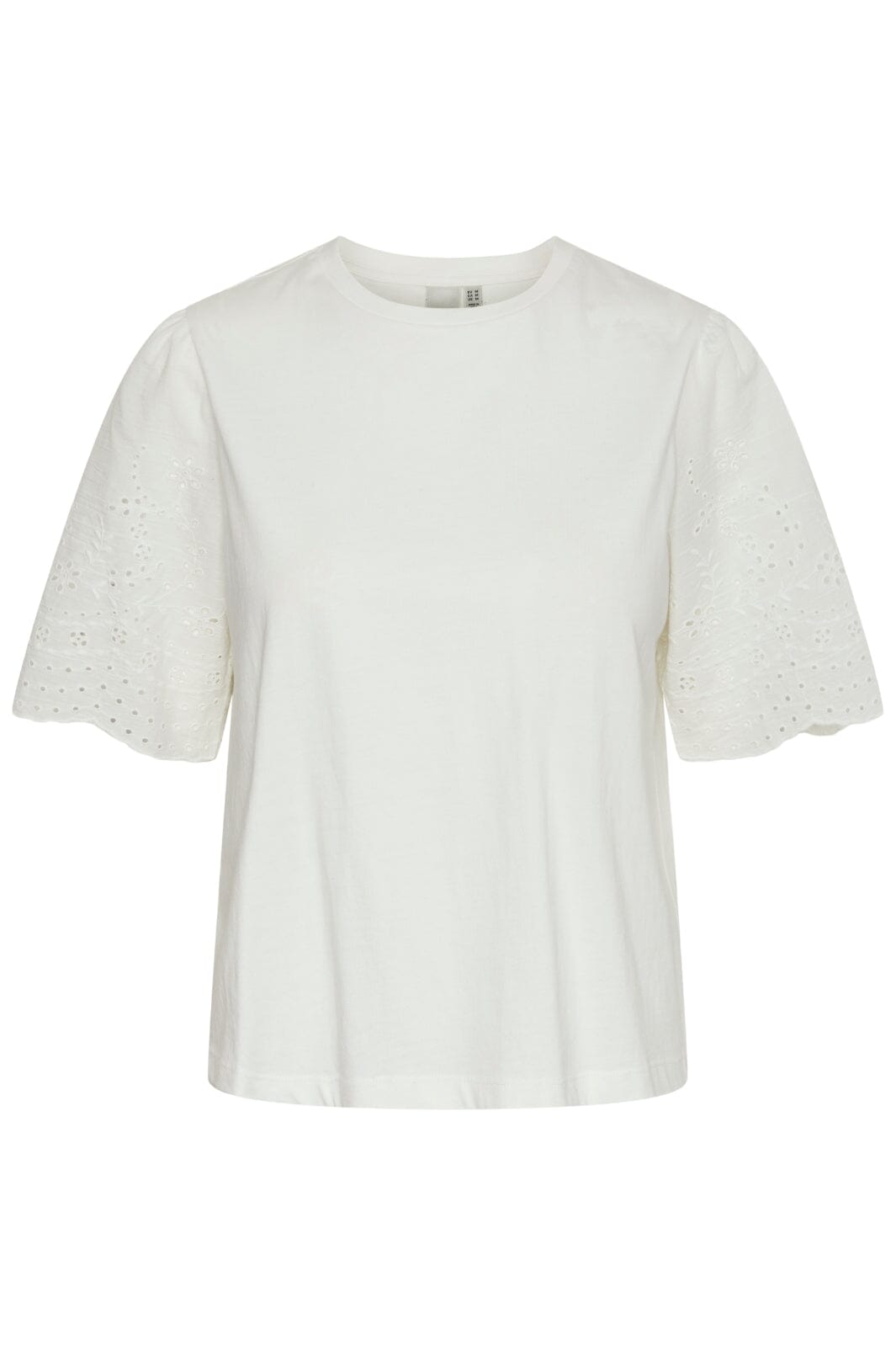 Y.A.S - Yaslex Ss Top W. Emb Sleeves - 4485162 Star White