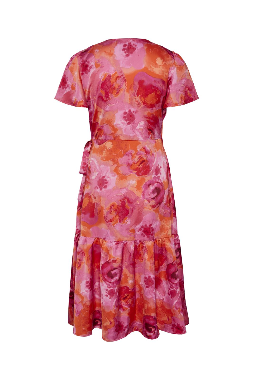 Y.A.S - Yasophelia Ss Midi Dress Wg - 4418944 Mandarin Red Ophelia Aop