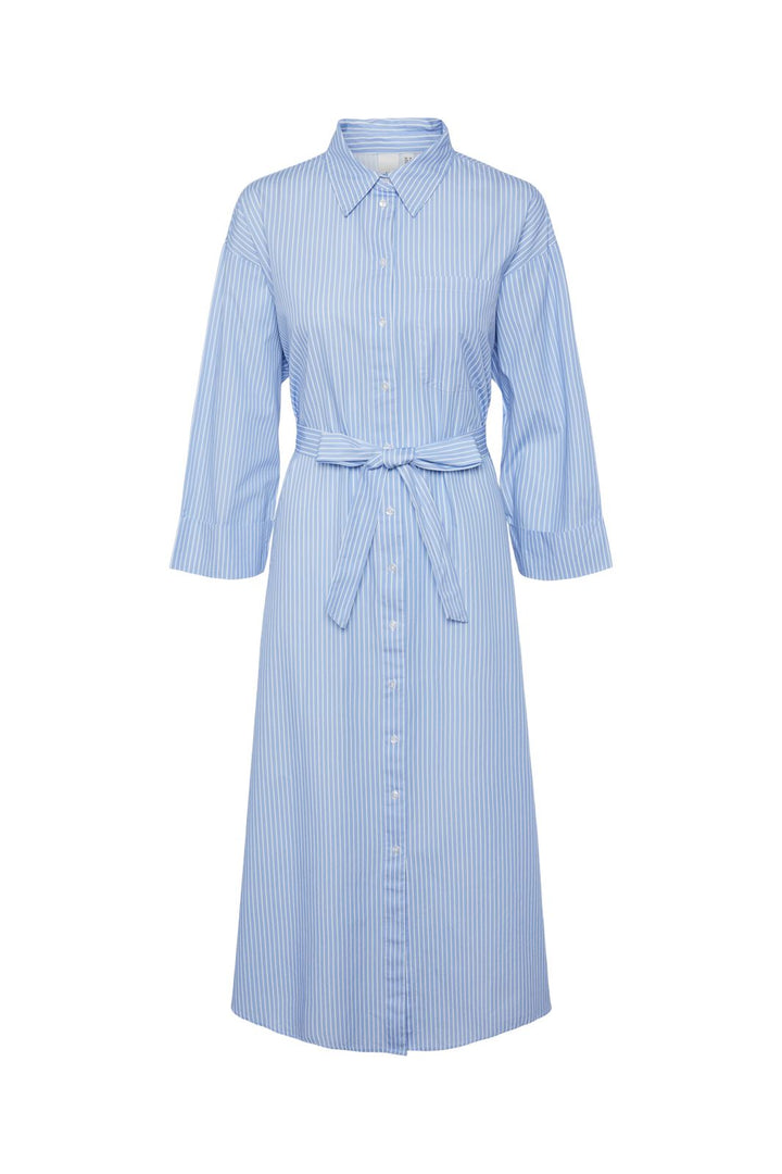 Y.A.S - Yastuesday Ls Ankle Shirt Dress - 4639632 Vista Blue W. White Stripe