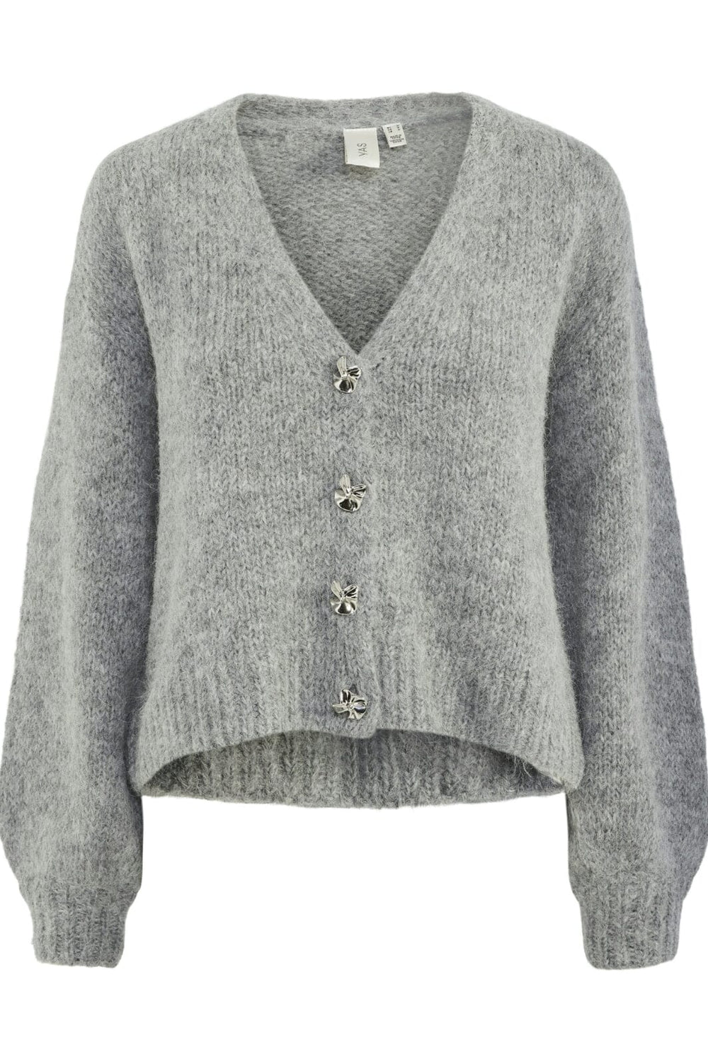 Y.A.S - Yasvigga Ls Knit Cardigan - 4624908 Medium Grey Melange Cardigans 